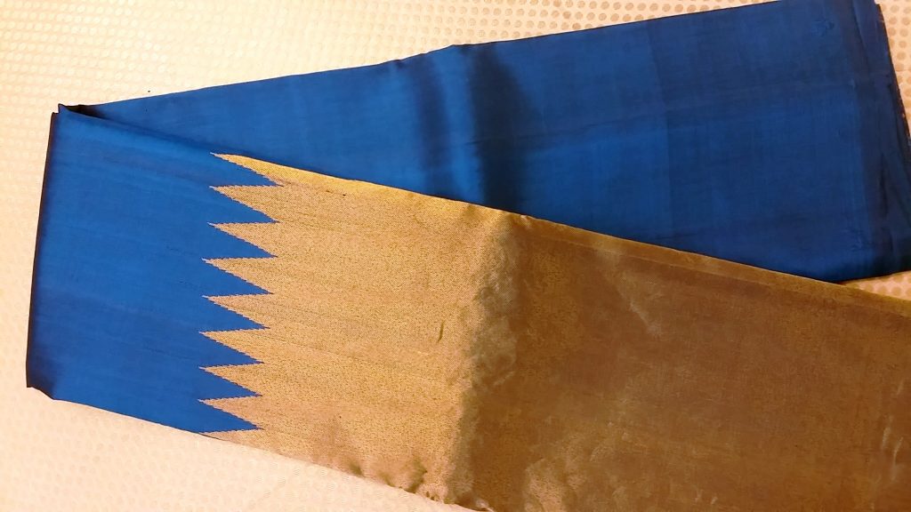 Plain kanchipuram silk saree, kanjivaram saree with gold border, temple boder saree, south saree