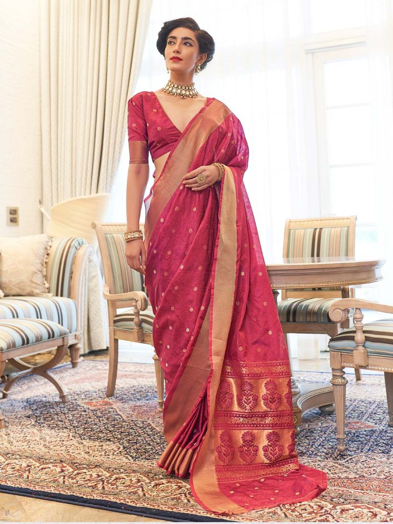 Magenta Kanchipuram Silk Saree