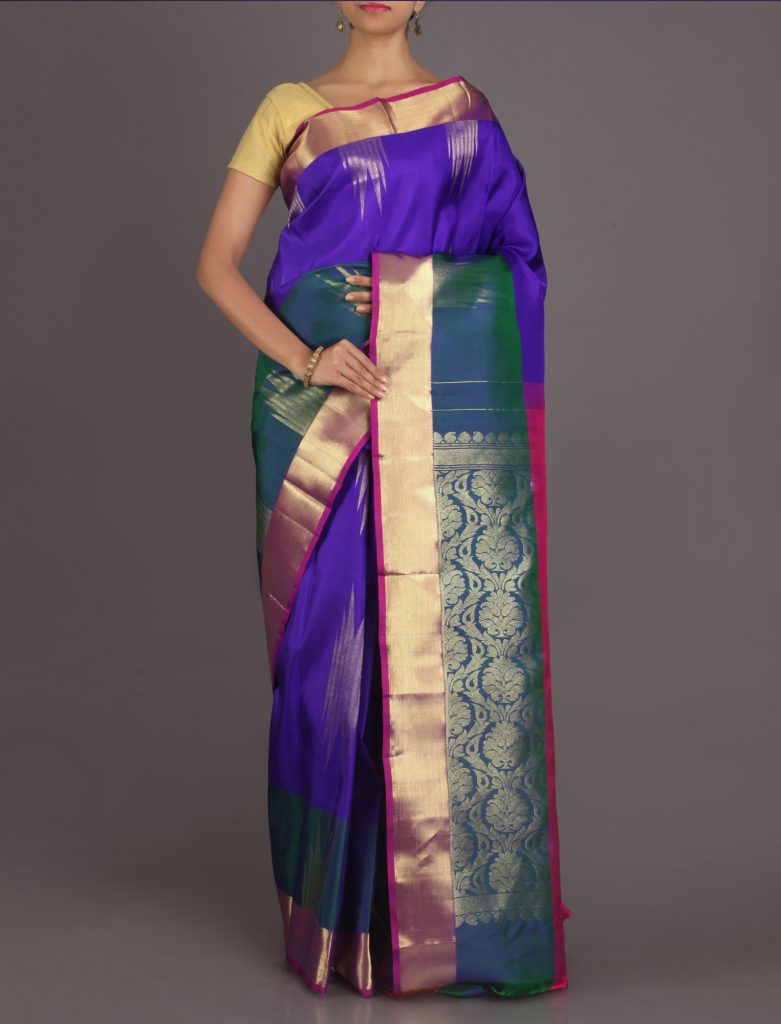 Kanjivaram temple border saree, types of kanchipuram silk sarees, south silk, kanjivaram silk, 