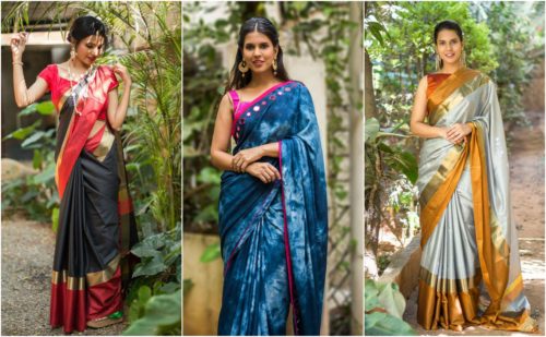 plain cotton silk sarees for festival