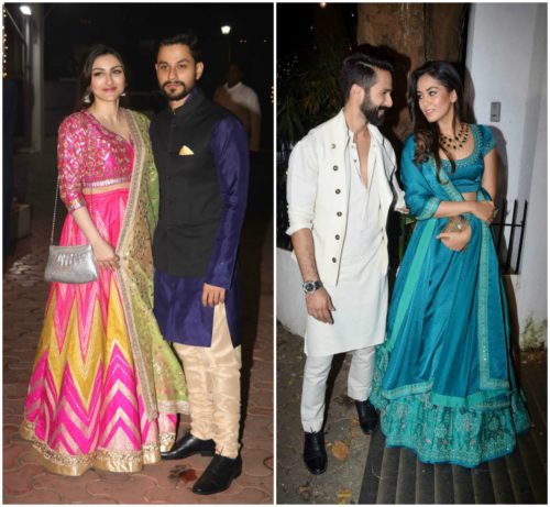 Kunal Khemu & Soha Ali Khan and Shahid Kapoor & Mira at Diwali Party 2017