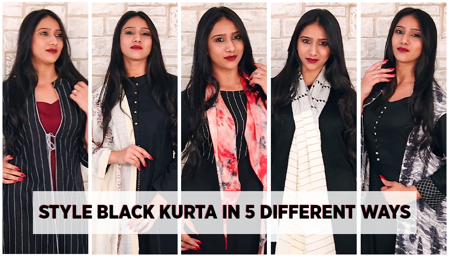 Style Black Kurta in 5 Different Ways