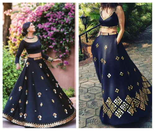 Statement Embellished Black Lehenga Choli