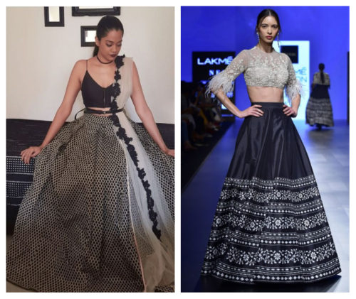 black printed lehenga choli design,