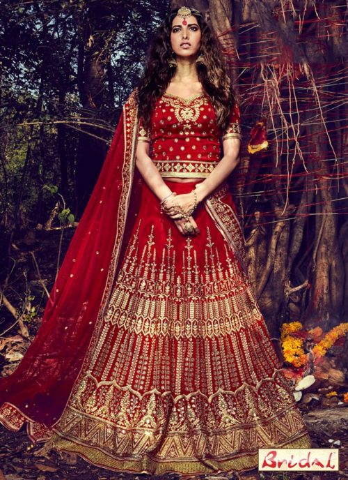 View more Lehengas Dark Color Lehenga to lo look slim