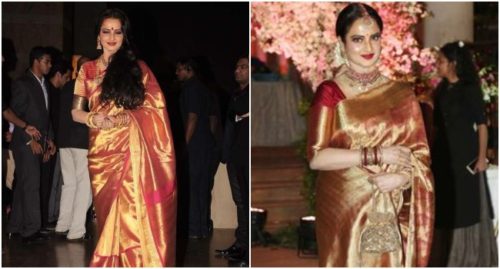 Rekha in Kanchipuram sarees