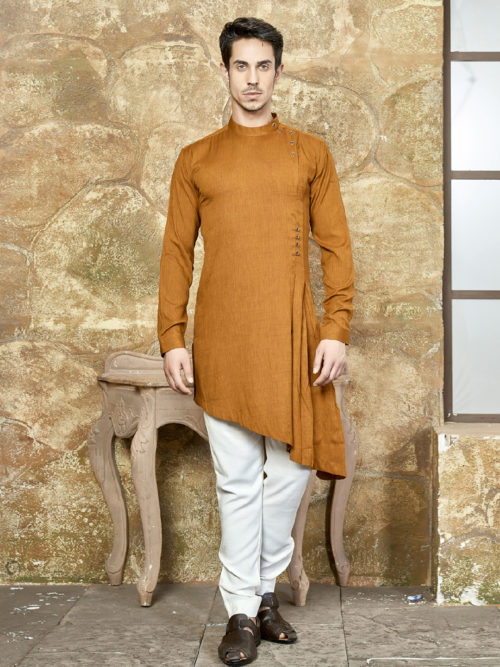 Men's Pleated high low kurta