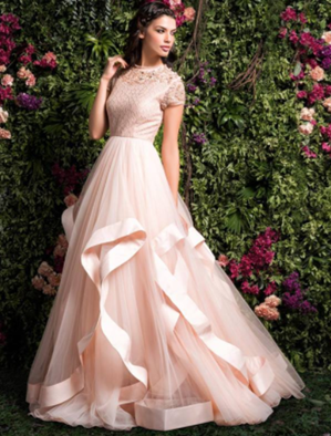 Full flared handkerchief net Gown