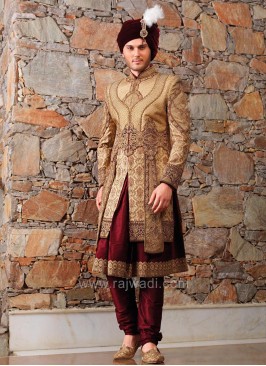 Flared Kurta with Sherwani