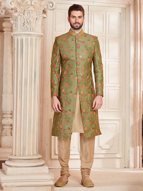 Floral Printed Indo Western Sherwani