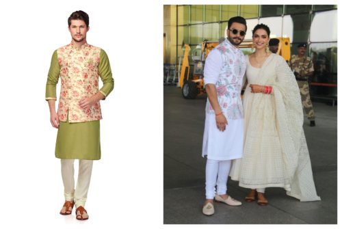 View Waistcoat and Plain Kurta Set Ranbir and Deepika