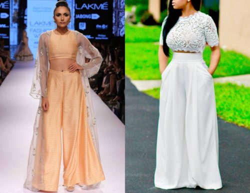 Palazzo With A Crop Top Indo Western Salwar Suit