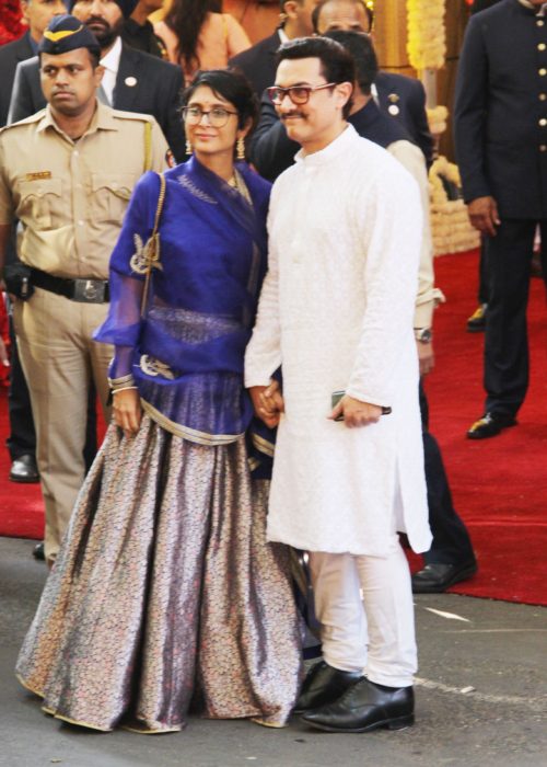 Amir and Kiran Rao at Isha Ambani Wedding