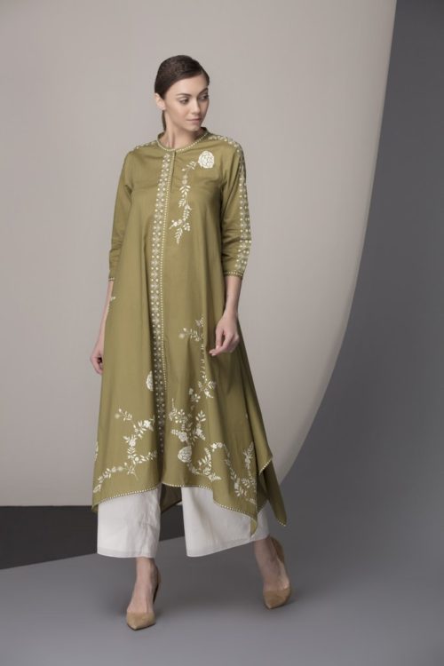  Palazzo Paired with Asymmetric Kurta