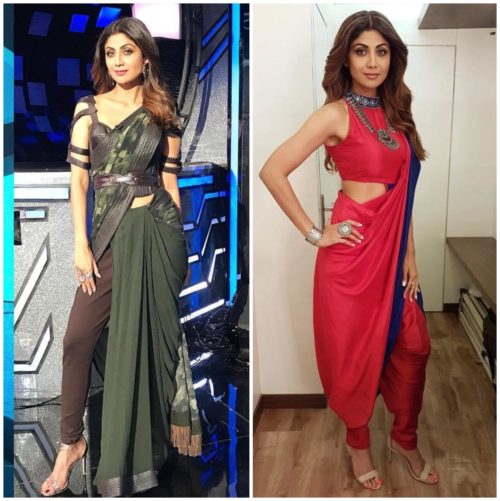 Elegant look with Dhoti and Pant style Saree at Wedding Party