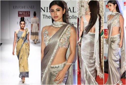 Stylish Scarf wrap or knotted Style Saree Draping