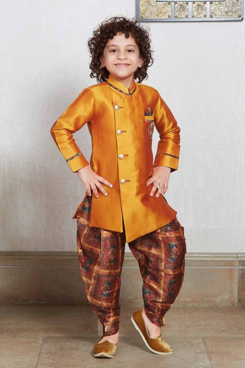 Indo-western paired with dhoti