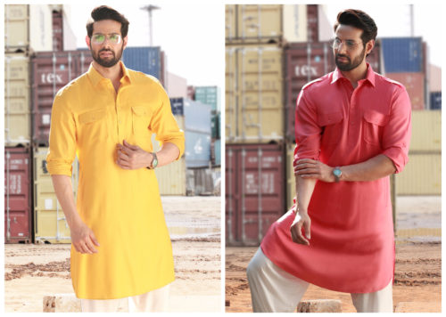 Flap Collar Pathani Suit