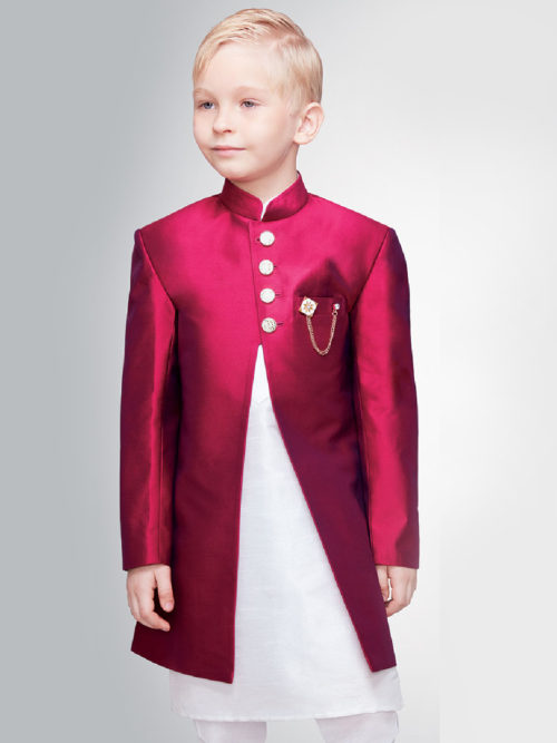 Boys Front- Slit Indo-Western With Kurta Pajama