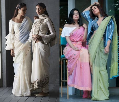 Cool drape with Western Blouse in a Cotton Saree