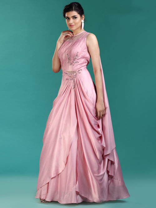 Designer Cowl And Draped Gown