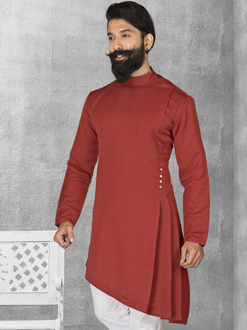 Pleated Short Pathani Kurta