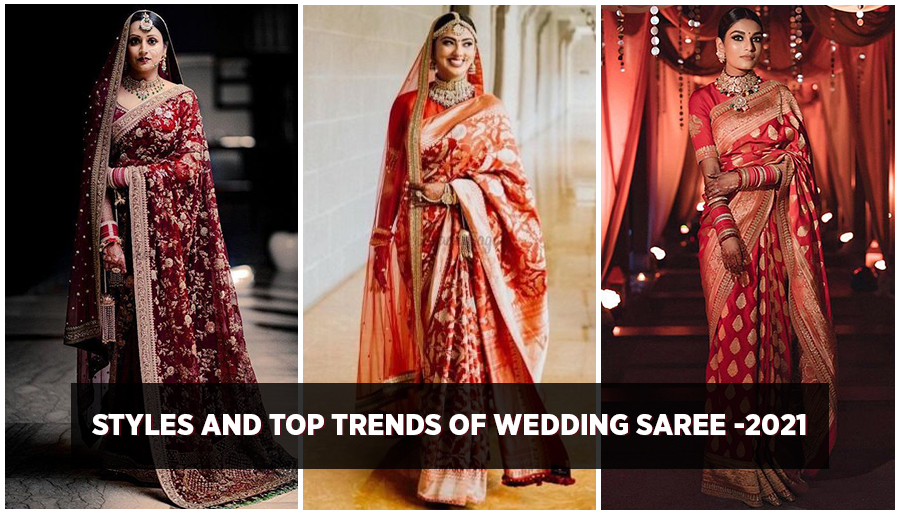 Designer wedding wear saree for women
