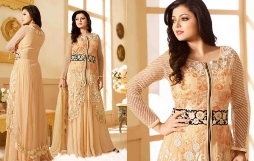 Trendy Peach color salwar suit design