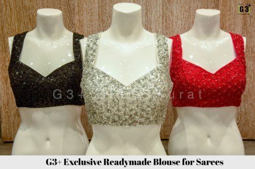 G3+ partywear blouse design for sarees