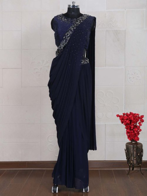 View more collection of sarees designer ready to wear pleated saree