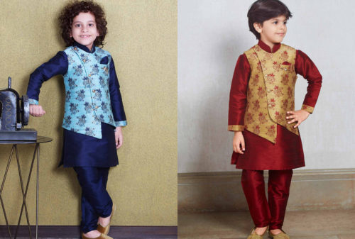 Boys Asymmetric Waistcoat Set