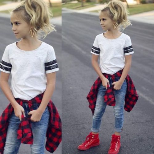 View more girls shirt styles collection kids plaid shirt styles