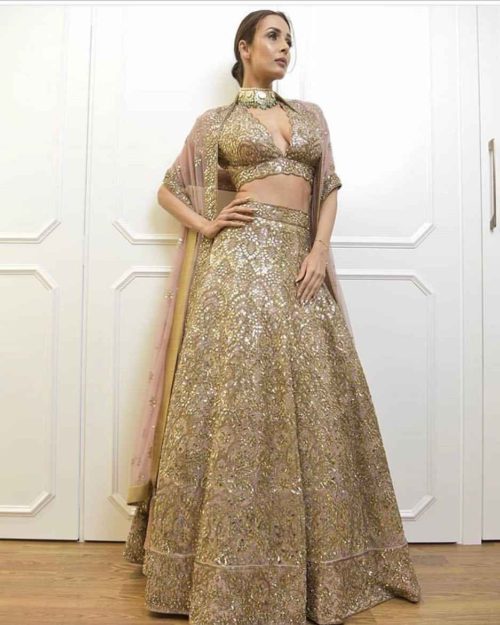 Malaika Arora in Golden Lehenga