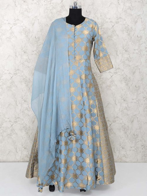 chikankari work Anarkali salwar suit