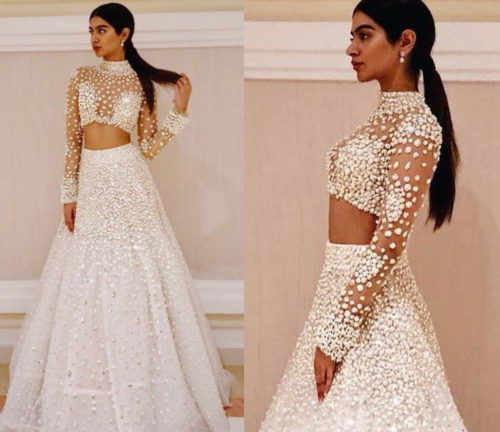 Khusi Kapoor in White Lehenga
