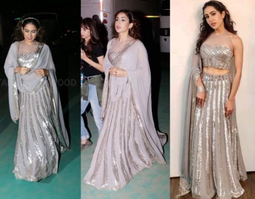 Sara Ali Khan Grey Lehenga