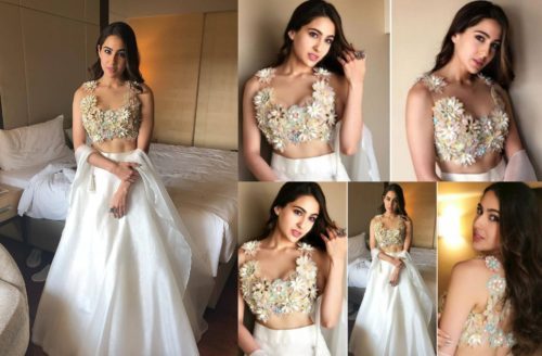 Sara Ali Khan in white lehenga