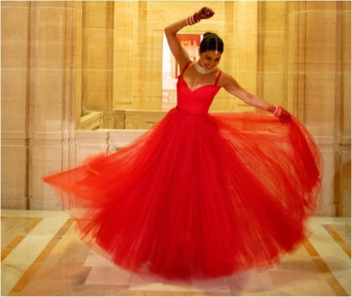 Priyanka Chopra Jonas Reception Red Gown from Dior