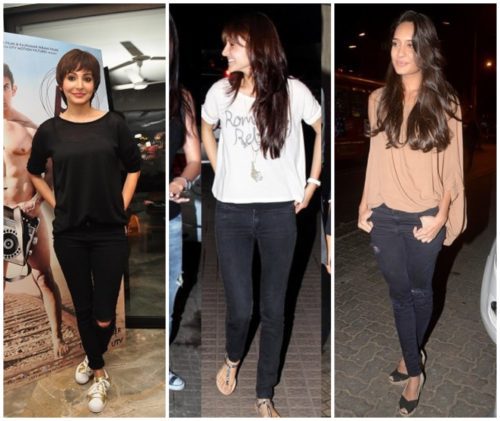 Black pant- t-shirt combination