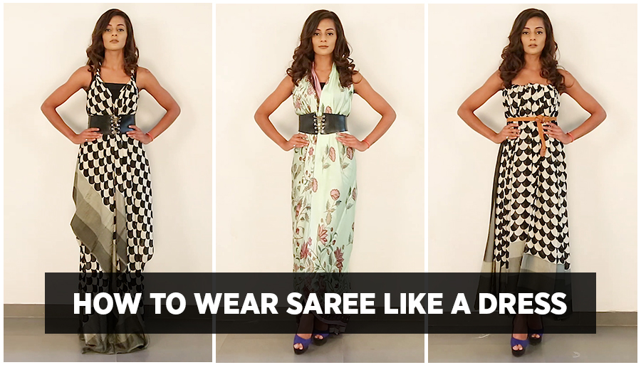 how to convert saree into a dress