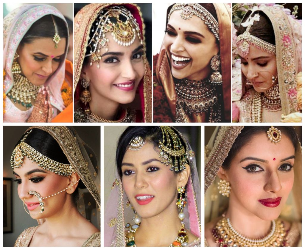 bollywood celebrity wedding pictures, indian bollywood wedding ideas, minimal makeup actress ideas