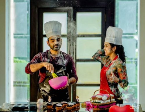 pre wedding cooking photography