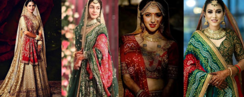 bandhani dupattas with lehengas