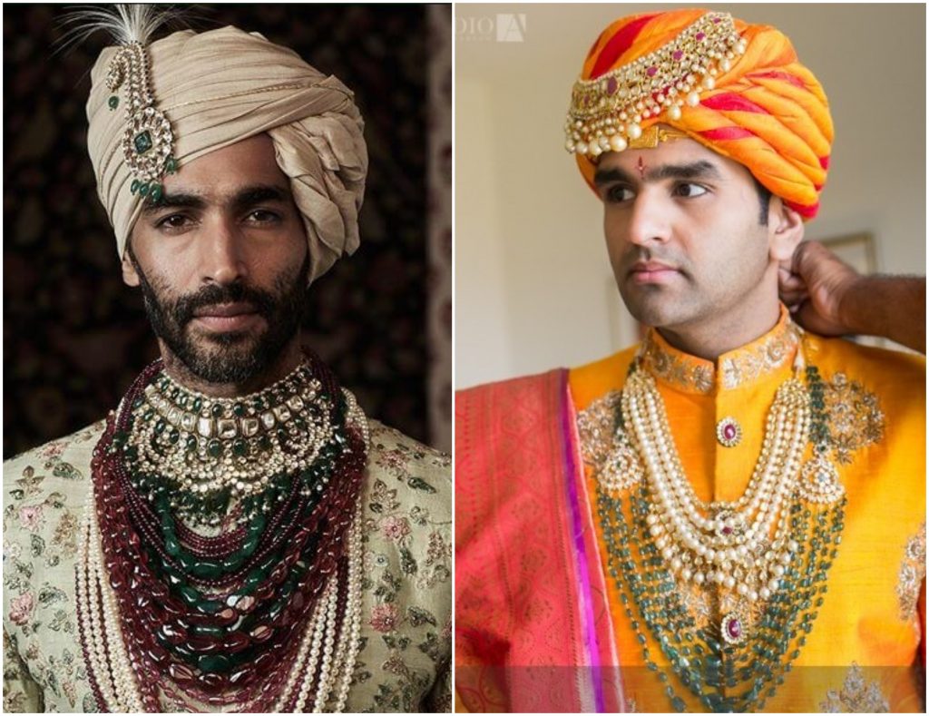 safa pins, safa brooches, statement jewelry for grooms, groom necklace