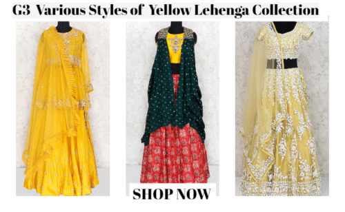 View more G3+ lehengas for haldi G3+ Yellow Lehenga Collection
