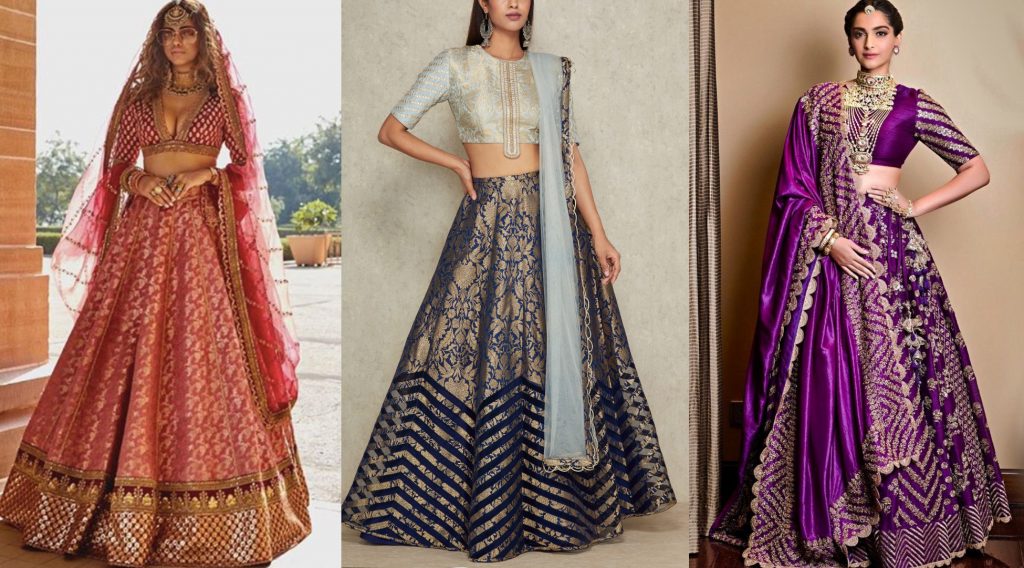 brocade lehenga choli ideas, silk lehenga choli, benarasi lehenga choli