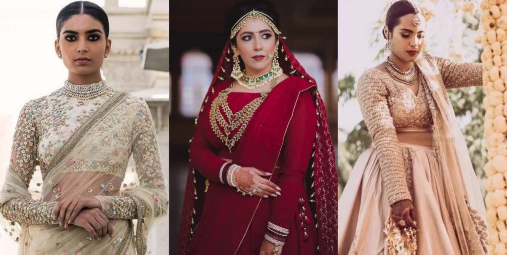 full sleeved blouse designs, high neck full sleeved blouse styles