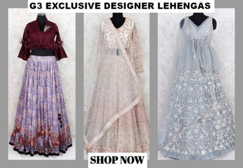 View more G3+ Exclusive Designer Lehengas G3+ Exclusive Designer Lehengas