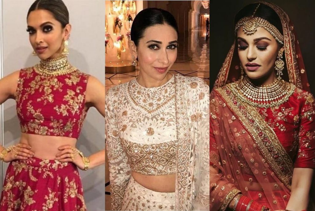 high neck blouse designs, choker style blouse designs