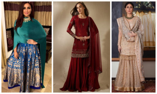 sharara style lehenga designs